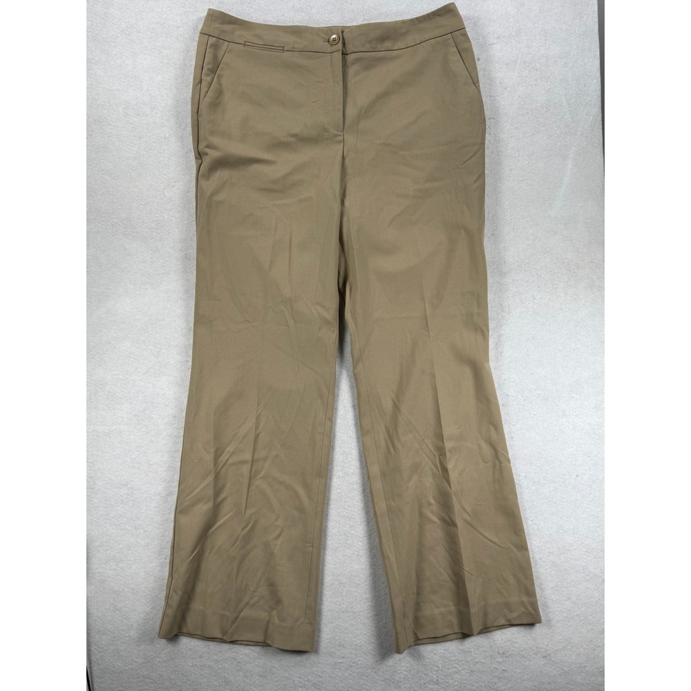 Talbots Curvy Fit Tan Khaki Wide Leg Dress Pants Womens Size 12 Office‎ Trousers